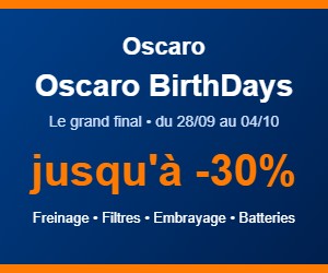 Bon plan Oscaro BirthDays, le grand final : jusqu'à -30% sur le freinage, les filtres, l'embrayage et les batteries