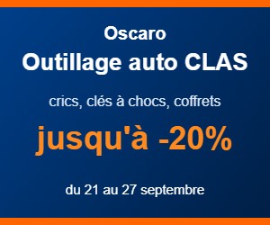 Bon plan Outillage auto CLAS chez Oscaro : jusqu'à -20% sur les crics, clés à chocs et coffrets