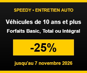 Bon plan Speedy : -25% sur les forfaits entretien pour les véhicules de 10 ans et plus